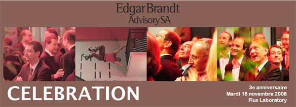 3ème anniversaire d’Edgar Brandt Advisory SA